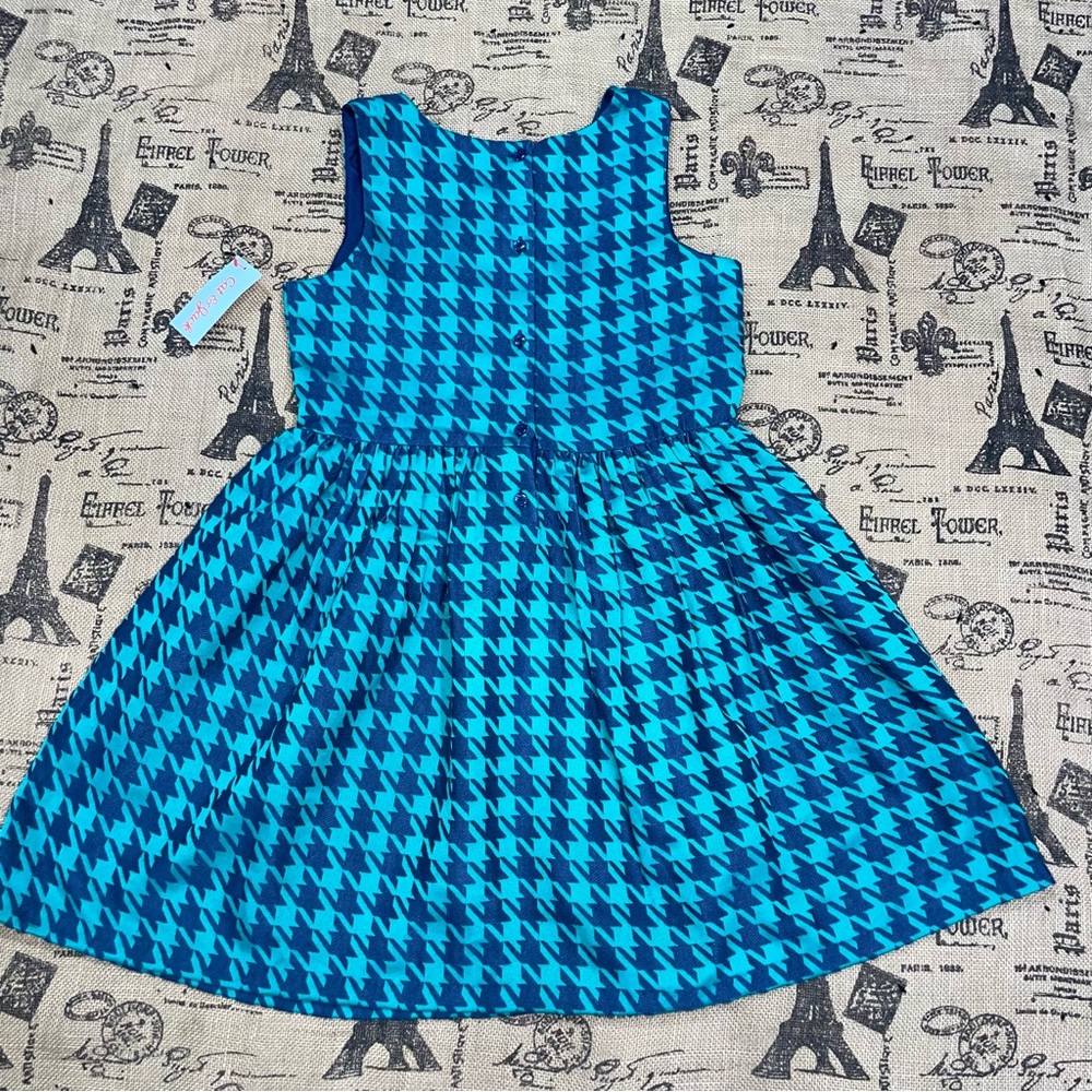 Cat & Jack NWT! Girl Green Bird/Navy Holiday Dress Size L - Picture 8 of 14